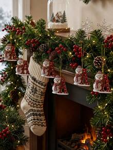 1/5/10/24pcs Christmas Tree Shaped Snowman Crystal Hanging Ornaments, Letter Pattern Design, Acrylic Material. Suitable For Holiday Decoration, Best Decoration For Christmas And Thanksgiving. Also Multifunctional, Can Be Used As Keychain Or Backpack Decoration. 2D Flat Design, Suitable For Winter Party And Home Decor, Christmas Tree Pendant. - Multicolor - View 6