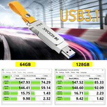 Kodak 32GB USB3.2 Flash Drive 64GB Metal Swivel USB Drive 128GB Portable USB Flash Drive 256GB USB Key Drive Compatible With Desktop And Laptop - View 7