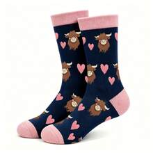 1 Pair Novelty Pattern Heart Highland Cow Socks Cartoon Style Unisex - Multicolor - View 8