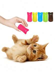 Soft Filled Catnip Toy With Crinkle Paper, Durable Chew Toy For Teeth Grinding, Funny Expression, Interactive, Suitable For Kittens And Pets, Mini Toy - Multicolor - View 5