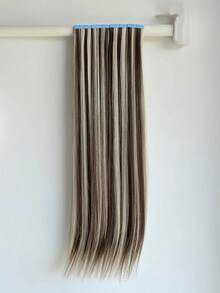 Straight Tape-In Hair Extensions Black/Blonde/Brown/Ombre 24 Inch 10/20 Pieces 30g/60g For Women - Multicolor - View 6