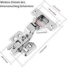8/16 Pcs Cabinet Hinges With Screws - Inset Mute Hydraulic Soft Close Hinges For Kitchen Cupboard, Wardrobe Door, Cabinet Doors, Bedroom Furniture, Wood Box - Cabinet Hinges - View 4