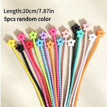 5pcs/10pcs Colorful Silicone Cable Tie Doll Decoration Cords, Random Color - Multicolor - View 18