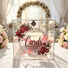 [Customized]Customized Acrylic Wedding Card Box – Transparent Rectangular Design, Suitable For Envelopes, Greeting Cards And Party Decorations – Ideal Choice For Weddings, Birthdays, Graduation Ceremonies And Other Occasions, Suitable For Home, Office, Events - Personalized Thank You Gifts, Home Decor, Romantic Souvenirs, High-End Craftsmanship - 1PC - View 7
