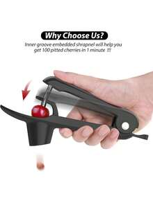 Cherry Pitter, Heavy Duty Stainless Steel Pitting Tool, Portable Cherry Pitter With Lock Design, Cherry Jam Pitting Tool - Multicolor - View 2