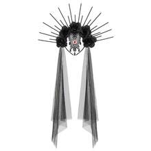 Upgraded One-Piece Molded Headband, European And American Halloween Vintage Gothic Queen Costume Accessory - Black - View 4