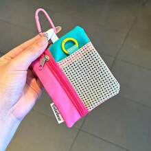 1pc Super Useful Mini Coin Pouch Phone Lanyard Multifunctional Card Holder Key Earphone Portable Square Small Bag - Multicolor - View 6