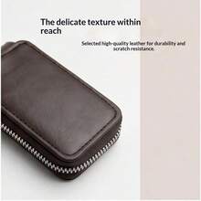 1pc Simple And Portable Car Key Bag Leather Key Protection Case Anti-Loss Universal Key Holder With Waist Strap And Grained Texture - Multicolor - View 5
