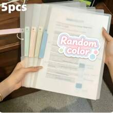 5 Sets Transparent A133.33cm Rotating Side-Opening Folders, Waterproof & Dustproof, File Storage Box, Suitable For School Documents, Office Files, Art Paper, School Supplies, Minimalist Large Capacity Desktop Organizer - Multicolor - View 17
