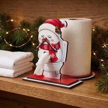 Creative Multi-Style Christmas Tissue Holder Ornament Snowman Reindeer Santa Claus Holiday Wooden Atmosphere Decorative Item, Holiday Decoration Tissue Holder Storage Ornament - 1PC - View 2