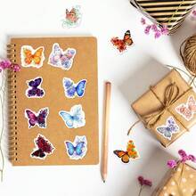 50Pcs Colorful Butterfly Graffiti Stickers, Cute Floral Butterfly Decals For Notebook, Skateboard And Water Bottle DIY Decoration - 50 PCS - View 7