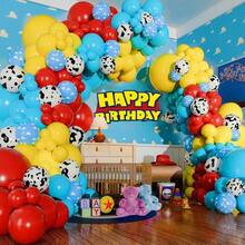 100pcs Balloon Garland Arch Kit, Red Yellow Blue Cow Print Cloud Latex Balloon Arch Kit, Perfect For Birthday Party Decorations, Shower Decorations, Cartoon Game Cowboy Theme Party Decorations - Balloon Set - View 3