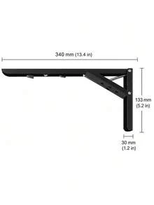 Heavy‑Duty Fold Down Shelf Bracket Metal Triangle Wall Support, Spring‑Assisted Locking Collapsible Bracket For Wall Table, Garage Workbench, Home Storage Shelving, Space‑Saving Hardware Kit - 340mm*133mm - View 11