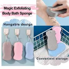 1pc Painless Exfoliating Bath Sponge Towel, High-Density Sponge Deeply Removes Dead Skin, Gentle Skin-Friendly Design, Easy To Clean Dirt, Portable Bathing Accessory, Suitable For Bathroom, Gym, Hotel And Rental Apartment Daily Use - Multicolor - View 4