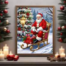 1PC DIY 5D Diamond Painting Kit Santa Claus Pattern - Round Full Diamond Art Mosaic Craft, Home Wall Decor, Unframed - No Frame - View 2