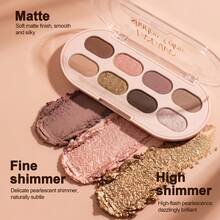 HANDAIYAN Palet Eyeshadow Nuansa Hangat, Set Eyeshadow Matte Berkilau Cokelat Emas Merah Muda untuk Riasan Natural dan Tampilan Smoky - MultiWarna - View 5