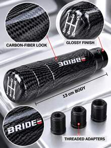 1 buah Tombol Tuas Persneling Paduan Aluminium, Gagang Tuas Persneling Pengganti Logam untuk Interior Mobil, Pilihan Label Acak - hitam - View 4