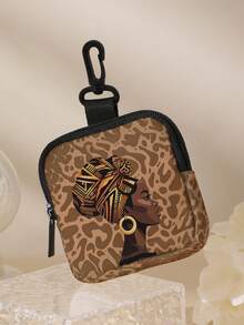1pc Leopard Print Print Mini Coin Purse,Zipper Closure Small Pouch With Swivel Hook For Earphones Coins Key, Can Hang On Backpack - Multicolor - View 11
