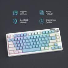 75% MageGee TS75 RGB Gaming Membrane Keyboard, RGB Lighting, Knob Volume Control, 19-Key Anti-Ghosting Office Keyboard, Small & Mini Keyboard For PC/ Laptop/ Win/ Macos/ Family/ Gift - View 11