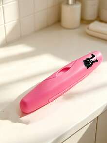 [Travel Storage Accessory] Printed Cute Black Cat Toothbrush Box, Portable Travel Toothbrush Case With Solid Color Sealed Lid, Waterproof - Multicolor - View 6