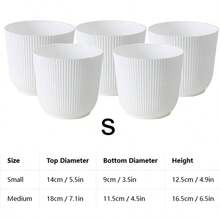Thickened Slouchy Desktop Vertical Stripe Round Plastic Hydroponic Planter For Butterfly Orchid And Snake Plant, Anti-Ceramic Flower Pot, Minimalist Versatile Matte Solid Color, Suitable For Living Room, Bedroom, Office, Windowsill, Succulents And Pothos, Large And Small Sizes Available - Minimalist Flower Pot - View 16