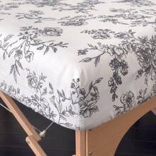 3pcs Vintage Botanical Print Spa Bedding Set, Smooth Lightweight Massage Bed Cover For Beautician - White - View 6