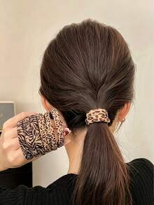 24/18pcs Fashionable Minimalist Leopard Print Headbands, Versatile For Daily Wear, Suitable For Everyday Hair Accessories - Multicolor - View 5