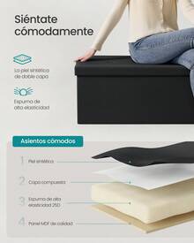 Storage Benches & Ottomans - Black - View 5
