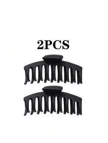 4/3/2pcs Black Fashion Large Hair Clips, Lightweight Plastic Hair Clips, Multi-Functional Fashion Hair Accessories, Women's Hair Accessories - Black - View 11