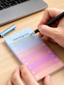 50pcs Self-Adhesive To-Do List Stickers, Multi-Color Lined Memo Pads For Notebooks And Planners, Home And Office Use, Office Supplies, Random Colors - one-size - View 8