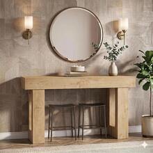 Recibidor de Entrada Mueble de 160 centímetros de Largo, Mesa recibidor de Entrada Rectangular de Madera para Colocar detrás del sofá, credenza recibidor rústico para Pasillo o Sala de Estar. - Caqui - Ver 11