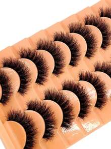 10 Pairs Soft Fluffy Natural Long 3D Mink False Eyelashes Makeup Set Mink Eyelash Extensions Short Eyelashes - Multicolor - View 4