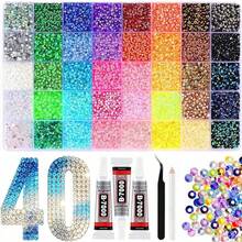 40/28/24/15 Colors Jelly Resin Rhinestone Set, Multi-Color AB Resin Rhinestone And Flat Back Gemstone Set, Shiny Decorative Rhinestone DIY Craft Material, Suitable For Clothing Rhinestone Decoration, Jewelry Making, Holiday Decoration - Sets - View 1