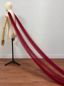 1pc White Bridal Tulle Minimalist Scarf Shawl, Off-Shoulder Cape Accessory For Wedding Dress - Multicolor - View 10