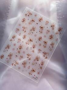 1 Sheet Christmas Nail Stickers, Flat Ink Wash Snowflake & Christmas Tree Design, Minimalist Versatile Self-Adhesive Nail Art Decorations - Multicolor - View 10