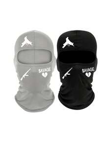 1pc/2pcs Unisex Printed Balaclava Head Mask Motorcycle Bicycle Inner Cap, Suitable For Daily Use, Travel, Hiking And Climbing - A - View 12