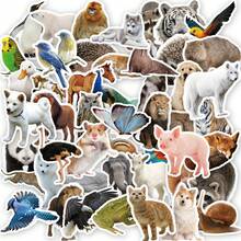 50pcs Mixed Realistic Animal Stickers, Zoo & Wild Animal Photo Stickers, Creative Bio Stickers For Laptop, Water Bottle, Phone Case, Luggage, Notebook, Novelty Gift - Multicolor - View 7