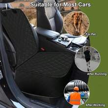 Dog Car Seat Cover, Waterproof Front Seat Protector, Suitable For Dogs And Cats, Scratch-Resistant Quilted Car Seat Cover, Pet Car Interior Accessories, Suitable For Women, Puppy Travel Essentials, Keep Seats Clean, Suitable For Sedans And SUVs - Black - View 2