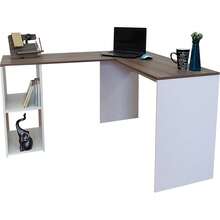 Office Desk - White (Absolute)/Brown (Neo Walnut) - View 2