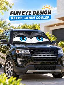 Windshield Sun Shade, Car Front Windshield Sun Visor, Sun Visor Protection, Foldable 190T Sun Visor, Keep Vehicle Cool - Interesting Eyes - View 1