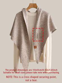 Women's Solid Color Triangle Blended Material, Loose Knit Warm Decorative, Runs Small, Suitable For Small Size - Multicolor - View 2
