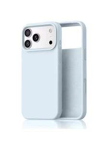 新款液態矽膠淺藍色手機殼，適用於 iPhone 18 Pro Max、Apple 16、15、14、13、12、17 Pro Max、17 Pro、17，柔軟防震純色保護套，極簡風智慧型手機殼 - 淺藍 - 查看 8