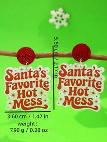 1 Pair Christmas Exquisite Creative High-End Niche Design Personalized Fashion Santa's Favorite Hot Mess Acrylic Earrings, Women's Daily Holiday Party Outfit Gift Jewelry - Multicolor - View 5