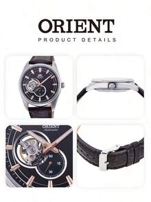 Orient RA-AR0005Y10B Automatic Mechanical Watch Black Open Heart Dial Embossed Strap Men Wrist Watch - Silver - View 5