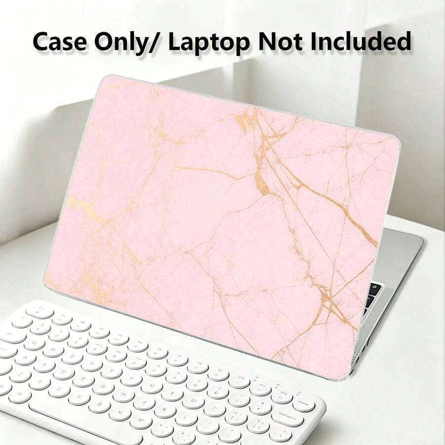 1pc Pink Marble Pattern UV Printed Laptop Protective Case, Minimalist Lightweight Durable Protective Shell Compatible With 13 Inch Neo Laptop A3404 Model/ Air Pro 13.3 13.6 14.2 15.3 16.2 Inch/ Matebook D14/D16 - View 1