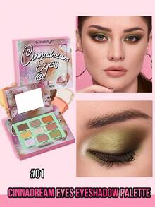 MISSLYN 1pc CINNADREAM Eyeshadow Palette, Matte & Shimmer, Riasan Halloween Ringan dan Tahan Lama, Cocok Sebagai Hadiah Sekolah - #01 - View 2