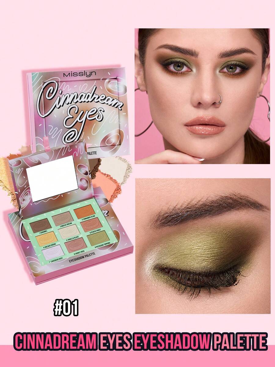 MISSLYN 1pc CINNADREAM Eyeshadow Palette, Matte & Shimmer, Riasan Halloween Ringan dan Tahan Lama, Cocok Sebagai Hadiah Sekolah