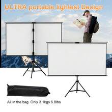 YJMOYE 80-Inch Projection Screen With Stand, 16:9 Portable HD 4K PVC Projector Curtain, Tripod Projection Screen With Carrying Case, Suitable For Home And Outdoor Movie Nights, Wrinkle-Free - View 7