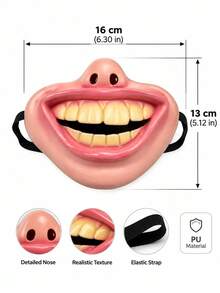 Funny Pet Muzzle Mask PU Material Flame Red Lips Pipe Shape Muzzle Mask Halloween, Christmas Party Pet Funny Prop - Multicolor - View 3