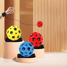 1pc Wrist Rebound Ball With Rope And Elastic Strap, Bouncing Sports Ball For Practice, Party Gift, Suitable For Adult Wrist Exercise And Fun Play - Multicolor - View 4